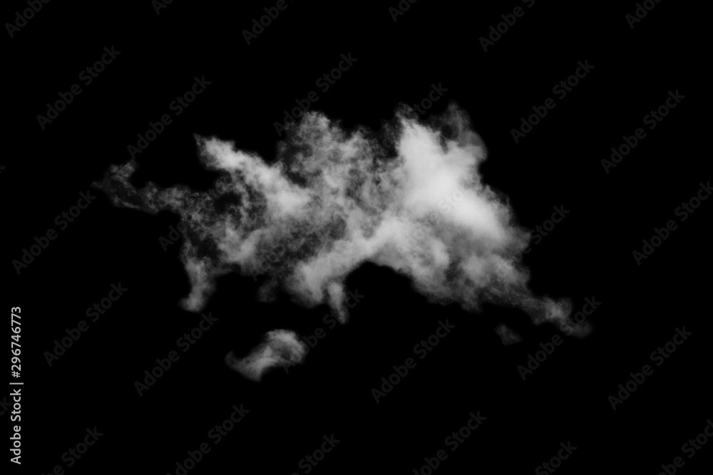 Fototapeta premium Cloud isolated on black background,Textured Smoke,Brush clouds,Abstract black