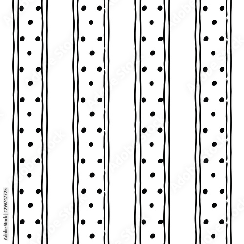 Seamless dots pattern. Seamless ethnic pattern. Fabric, textile, print. Handmade folk motive. Polka dot pattern. Russia ethnic vector background. © Vtaurus