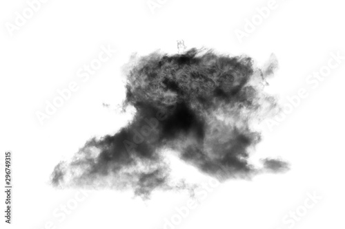 Cloud Isolated on white background,Textured Smoke,Abstract black