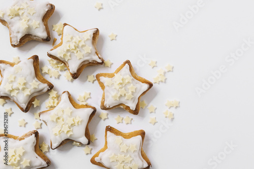 Tasty biscuits with sugar starlets