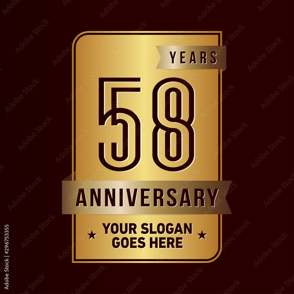 58 years anniversary design template. Fifty-eight years celebration
