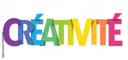 Bannière typographique vecteur coloré CREATIVITE