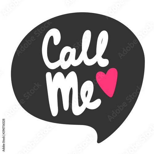 Call me. Sticker for social media content. Vector hand drawn illustration design. 