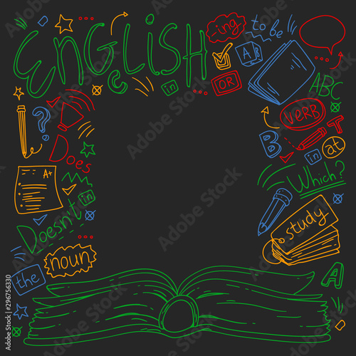 Language school for adult, kids. English courses, class.