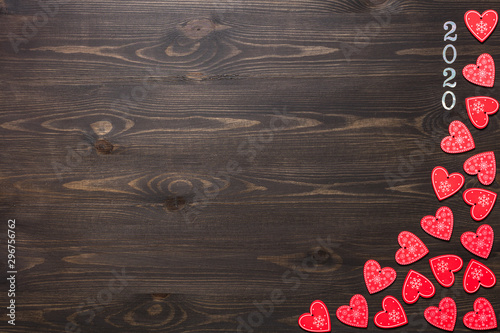 Wallpaper Mural Happy New card with wooden background Torontodigital.ca