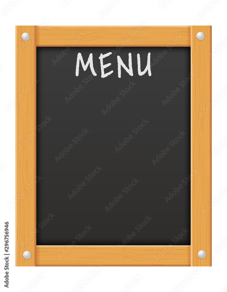 wooden black menu board blank template for design vector illustration wooden black menu board blank template for design vector illustration