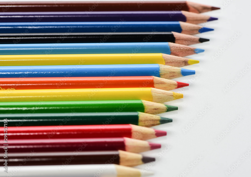 Colour pencils isolate on white Background/Colorful concepts Colour pencils isolate on white Background/Colorful concepts
