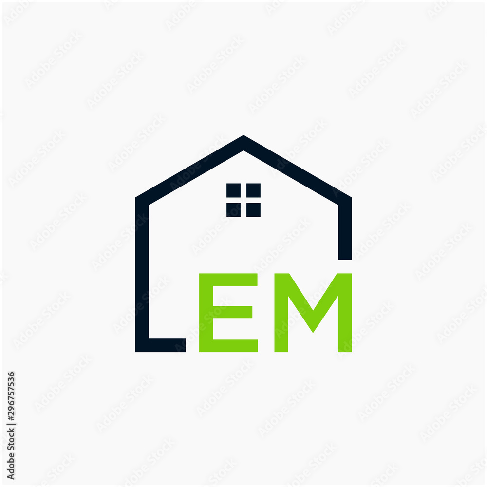 letter EM Line House Real Estate Logo. home initial E M concept. Construction logo template, Home and Real Estate icon. Housing Complex Simple Vector Log letter EM Line House Real Estate Logo. home initial E M concept. Construction logo template, Home and Real Estate icon. Housing Complex Simple Vector Log