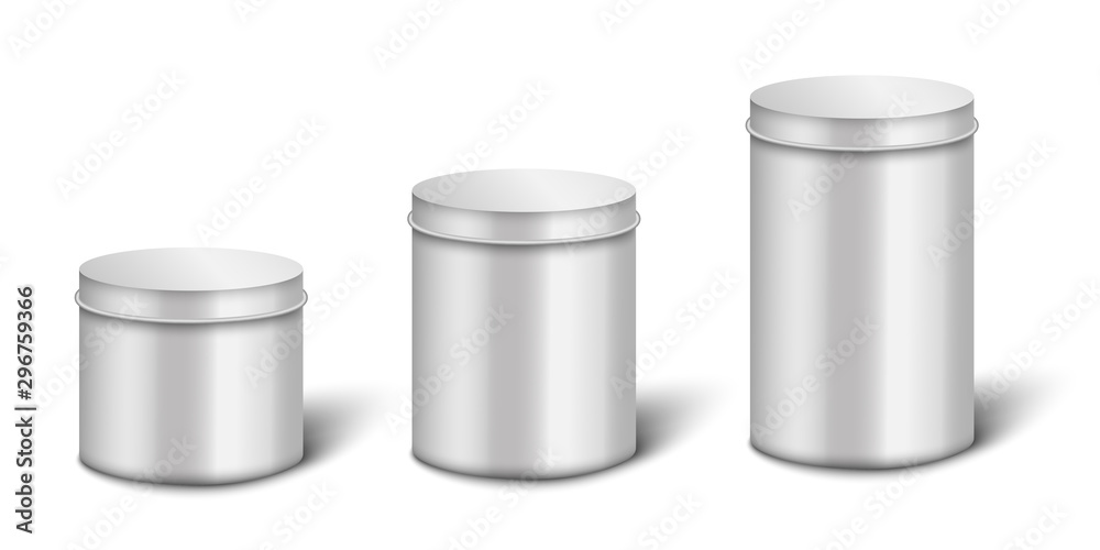 Silver or steel metal boxes or containers 3d vector illustrations set isolated. Silver or steel metal boxes or containers 3d vector illustrations set isolated.