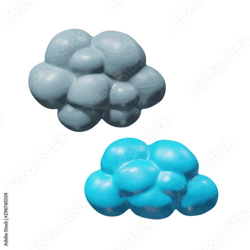 Isolated design of realistic 3d cumulus clouds toy
