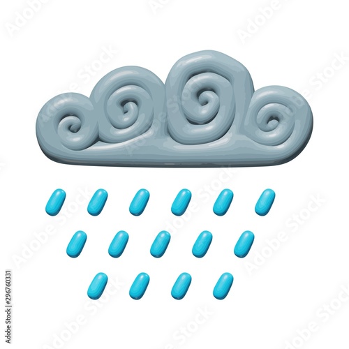 Climate design of shiny plastic rain drops model
