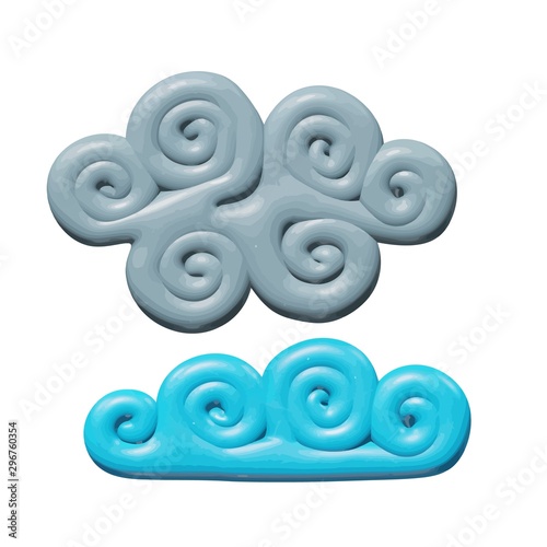 Nature isolated plastic clouds or cloudy weather