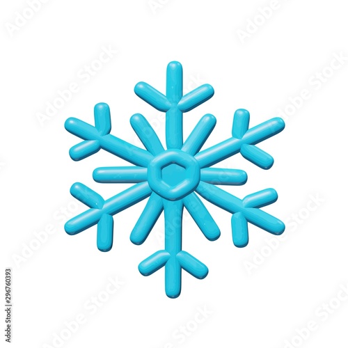 Shiny 3d snowflake vector - cold ice crystal toy