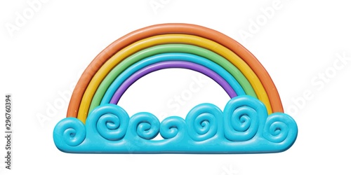 Isolated design of colorful plastic rainbow figure