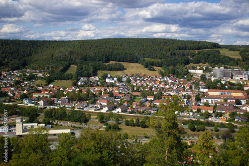 Mountain view of the city, in Germany. Walk through the Castle grounds