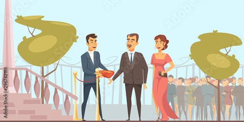 Grand opening flat vector illustration