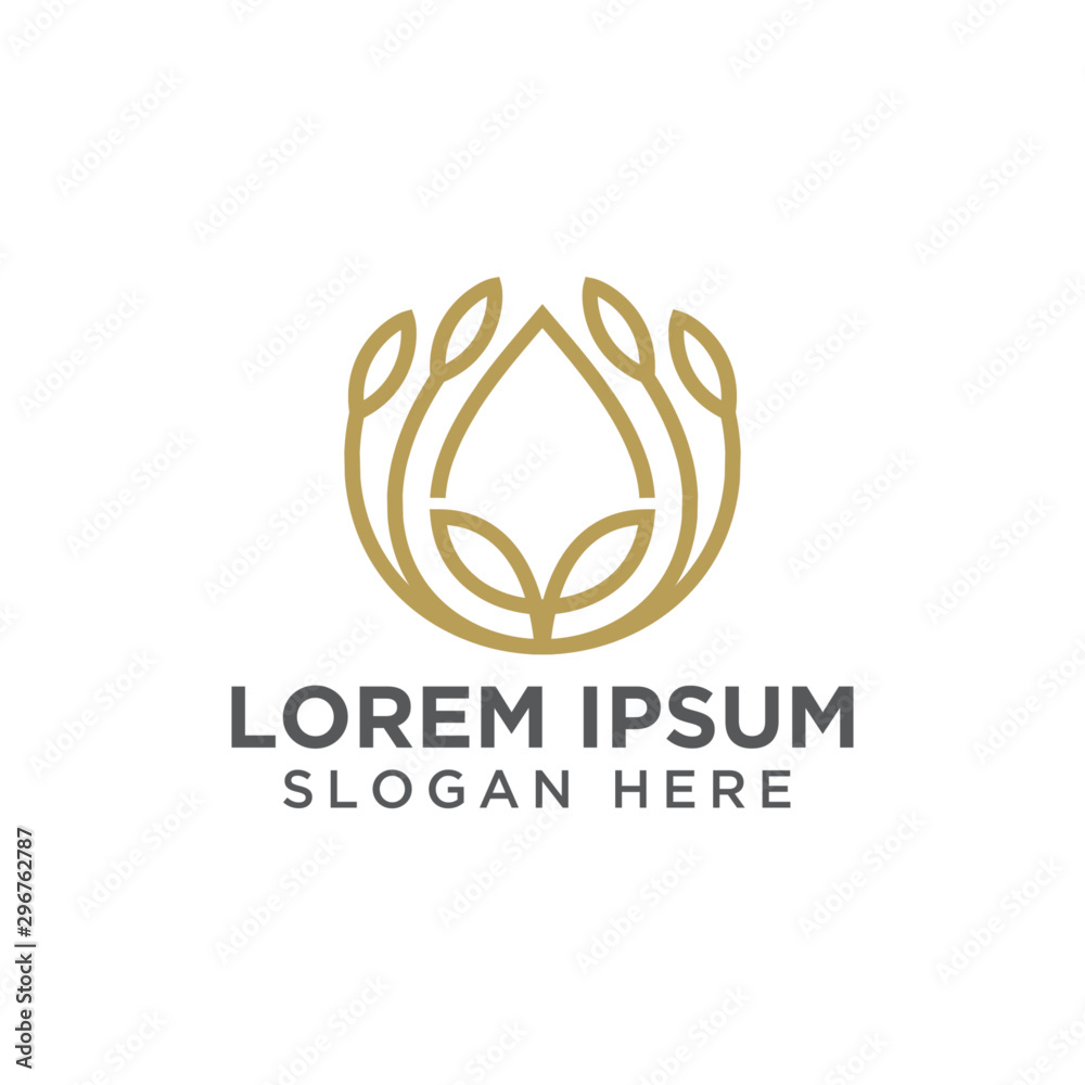 Olive Oil / Droplet and Flower logo design Olive Oil / Droplet and Flower logo design