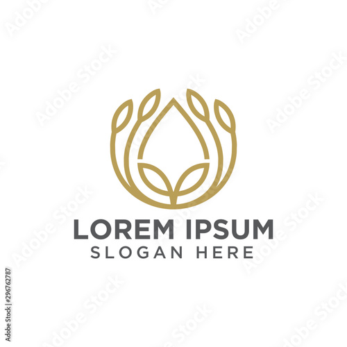 Olive Oil / Droplet and Flower logo design
