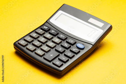 Calculator on a yellow background