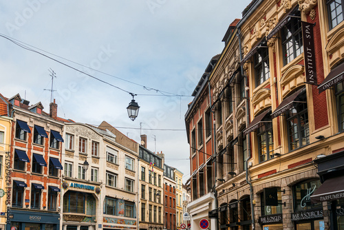 LILLE, FRANCE - October 11, 2019: antique building view in Old Town Lille, France