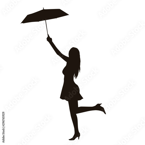 People with Umbrella Silhouette