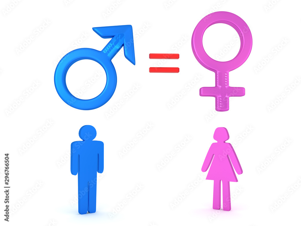 3D rendering of gender equality concept image 3D rendering of gender equality concept image