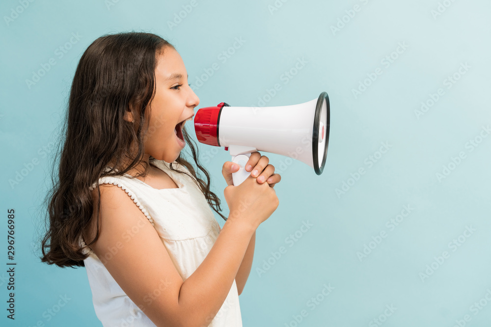 Preadolescent Girl Looking Away While Screaming Preadolescent Girl Looking Away While Screaming