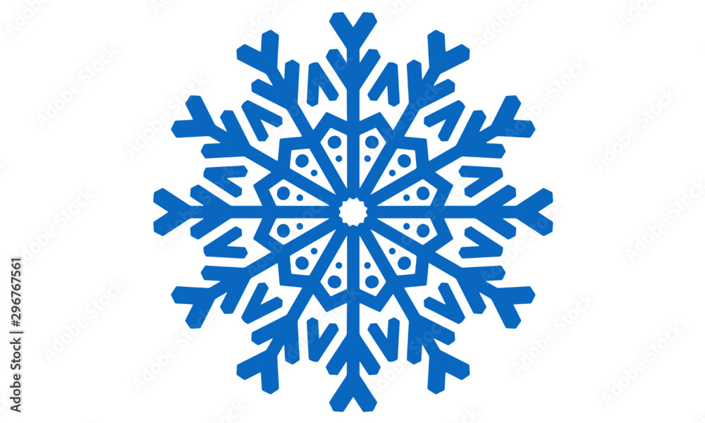 Blue isolated snowflake crystal pattern Blue isolated snowflake crystal pattern