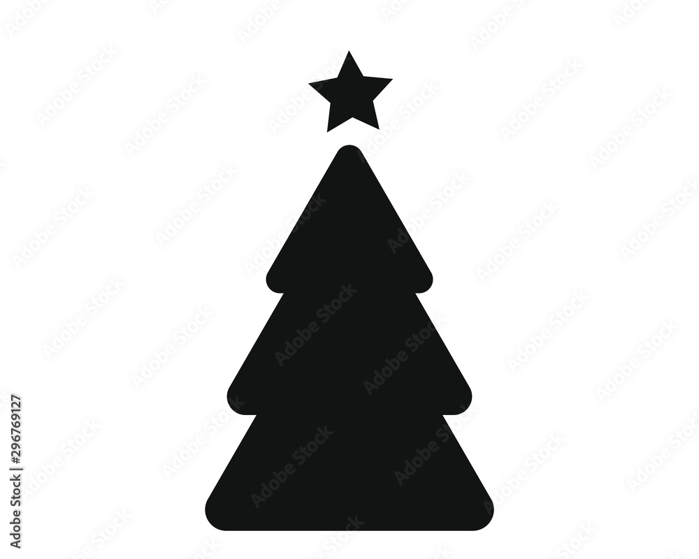 vector, simple icon with christmas tree shape
