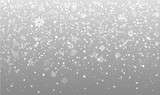 Realistic falling snow on a transparent background. Christmas and New Year decorations