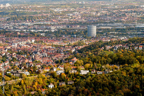Stuttgart Ost mit Gaskessel und Industriegebiet photo