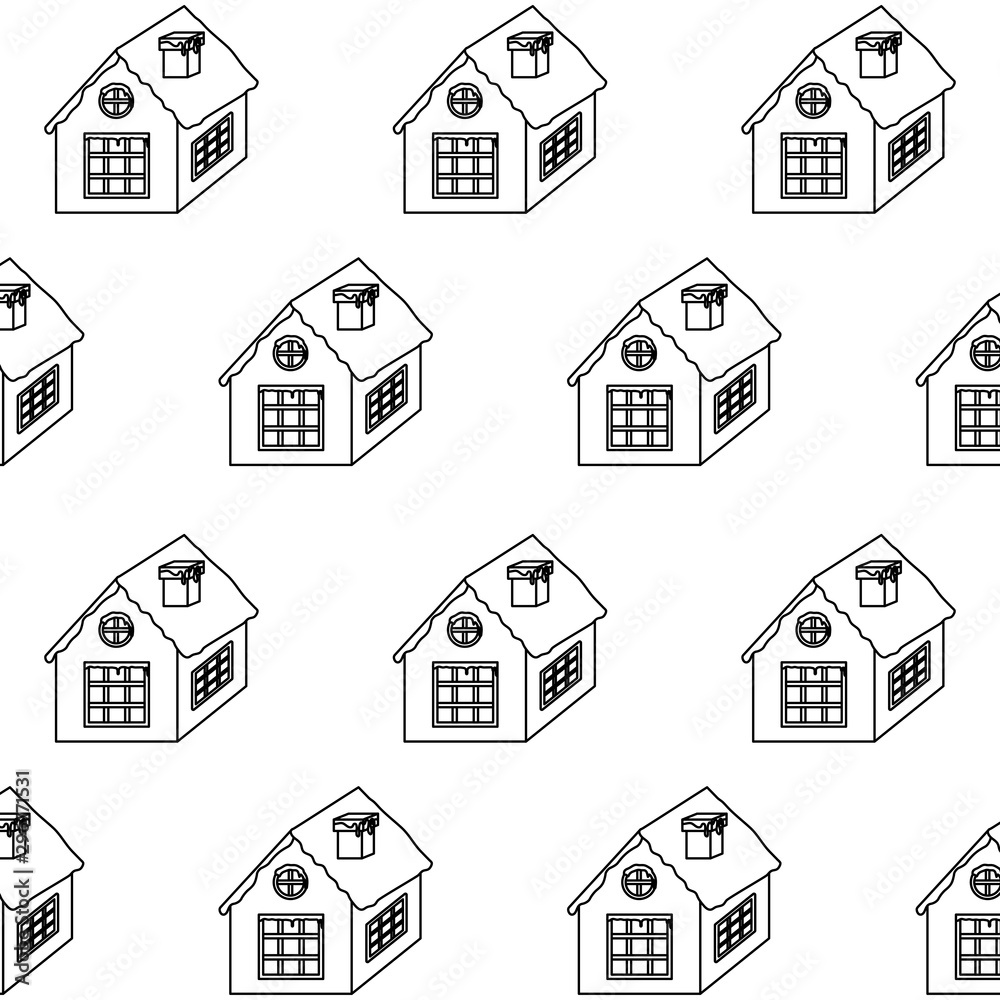 pattern family house on white background