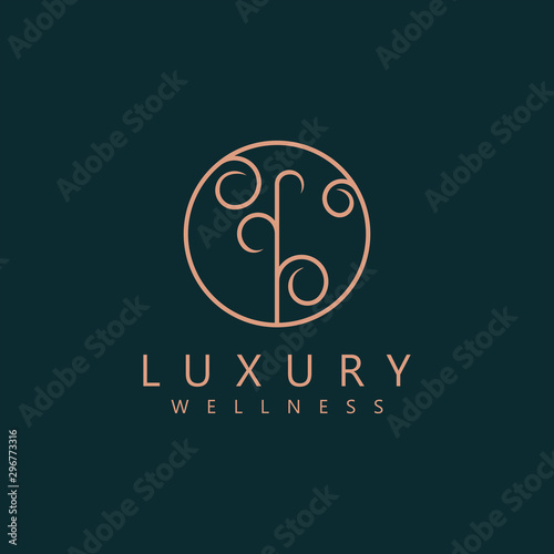 Luxury mdern design Massage spa yoga logo treatment - medical alternative traditional zen