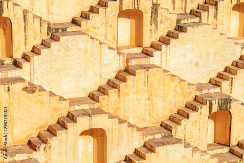 Unusual view of steps and niches, Panna Meena ka Kund photo