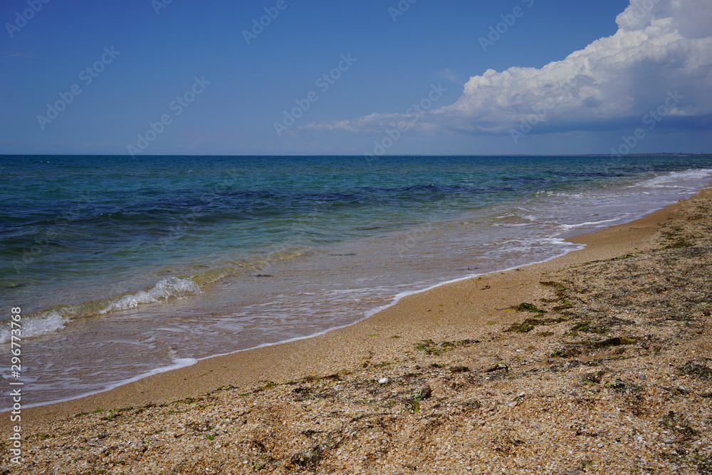 Coastline overlooking the blue sea. Coastline overlooking the blue sea.