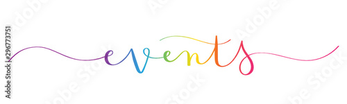 EVENTS vector rainbow brush calligraphy banner
