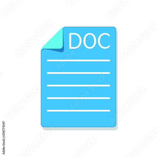 DOC file type flat style icon