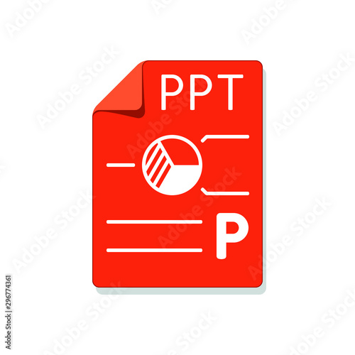 PPT file type flat style icon
