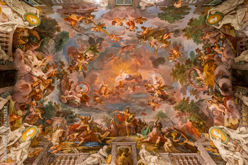 Ceiling painting in the Galleria Borghese in Rome