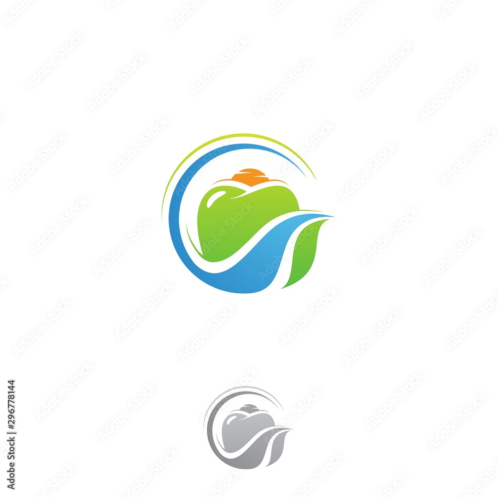 Nature design for dental care icon concept design