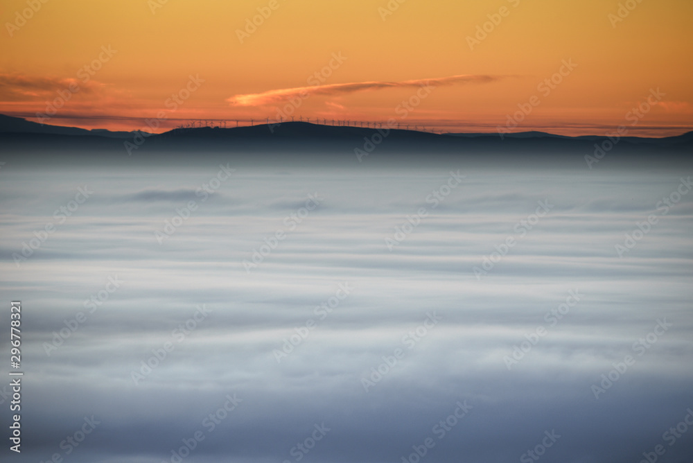 Sea of Fog under a Golden Sunrise Sea of Fog under a Golden Sunrise