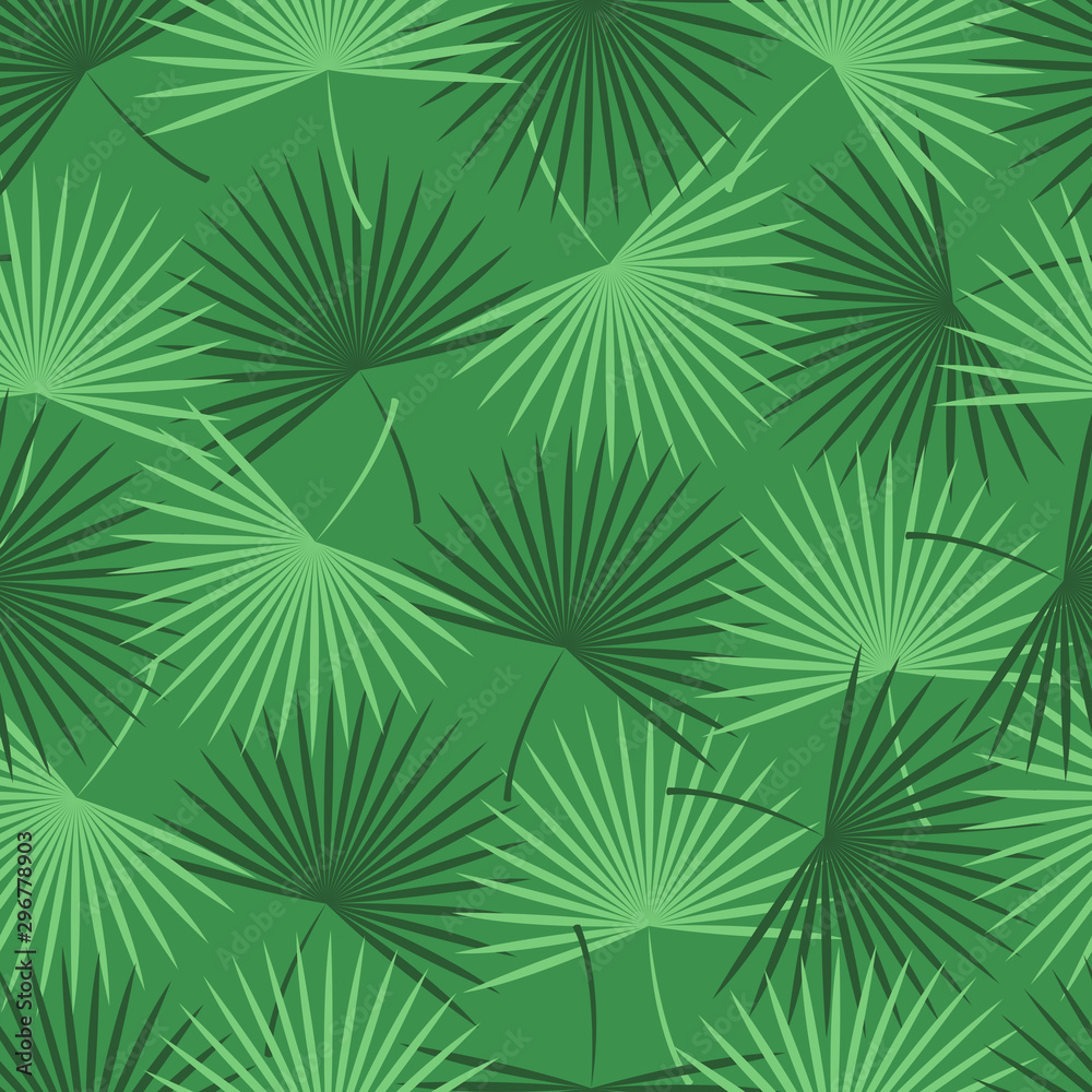 Seamless pattern with leaves. Beautiful nature design. Green palette.