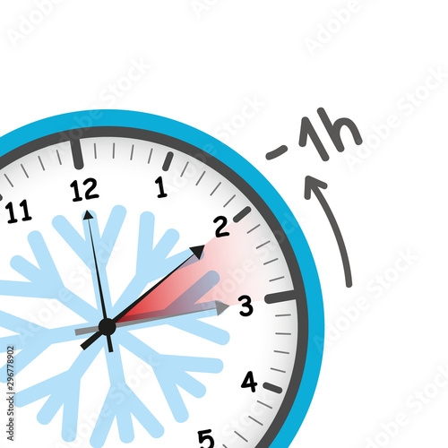 switch to winter time concept for daylight saving vector illustration EPS10