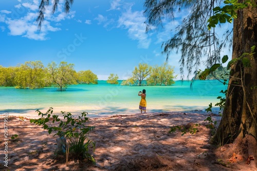 Wild deserted tropical beach