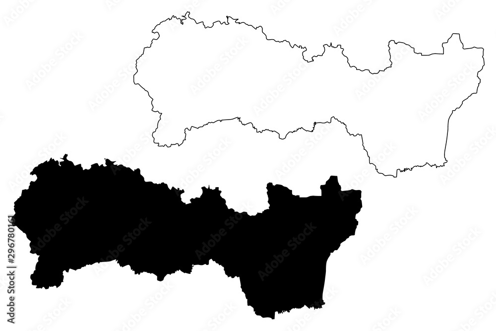 Kosice Region (Regions of Slovakia, Slovak Republic) map vector illustration, scribble sketch Kosice map