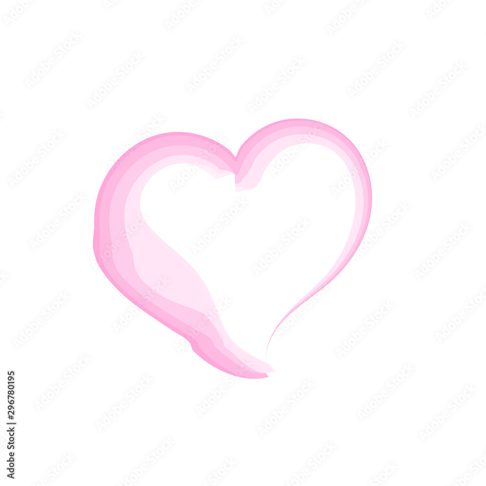 Abstract Love Heart Stain with Pink COlor