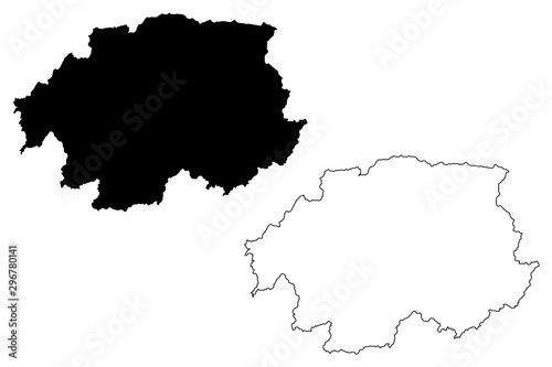 Banska Bystrica Region (Regions of Slovakia, Slovak Republic) map vector illustration, scribble sketch Banska Bystrica map