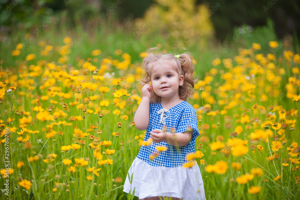 happy baby girl on summer nature happy baby girl on summer nature