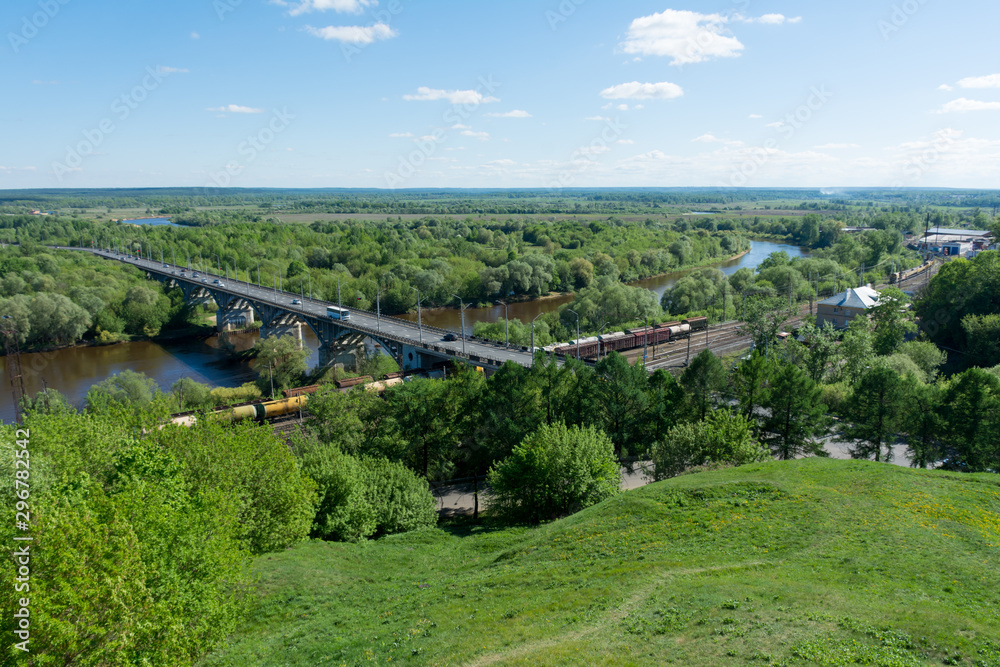 Vladimir. View of the bridge over the Klyazma river