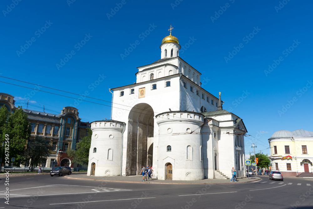 Vladimir. Attraction of the city-the Golden gate in the city center